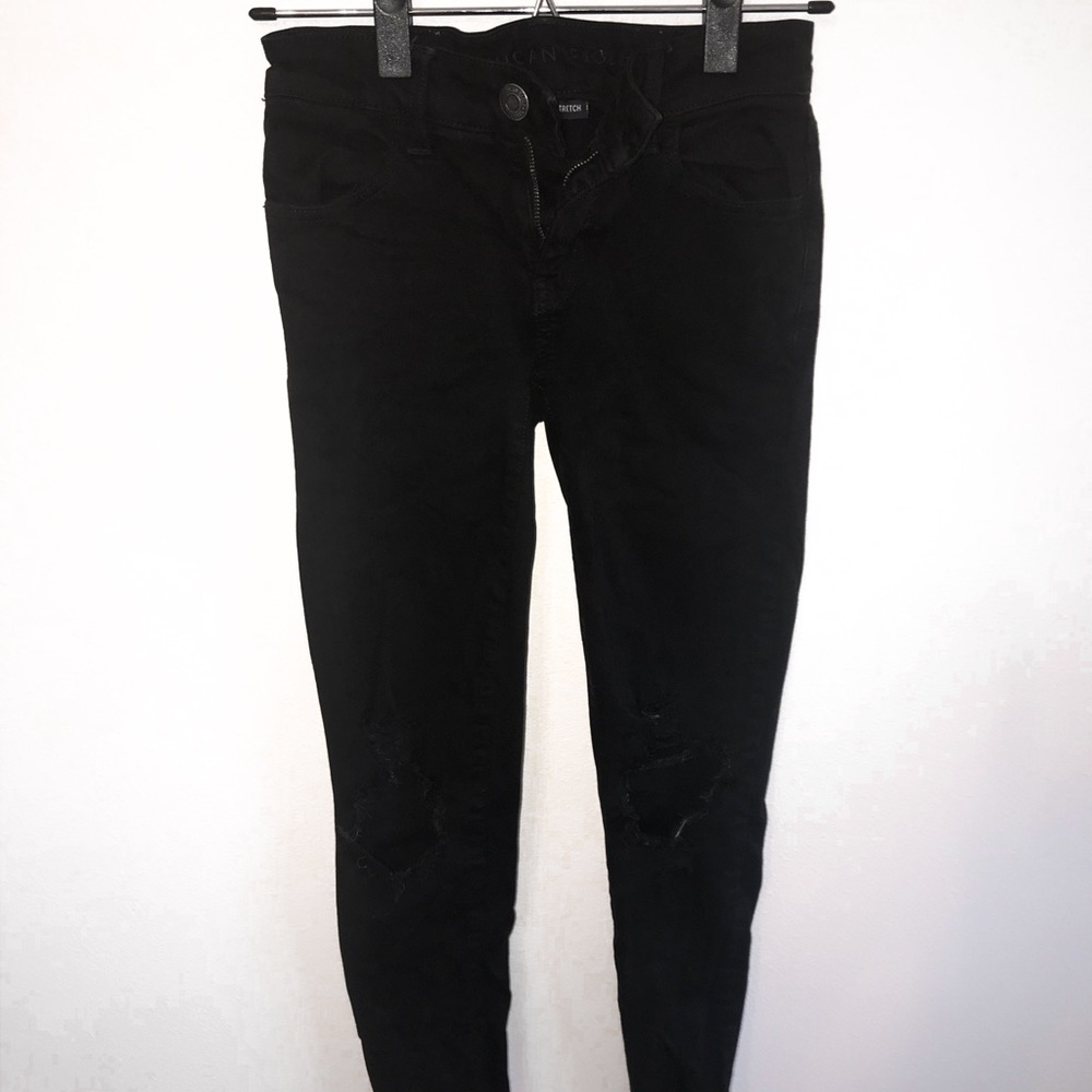 American Eagle Black Ripped Jeans